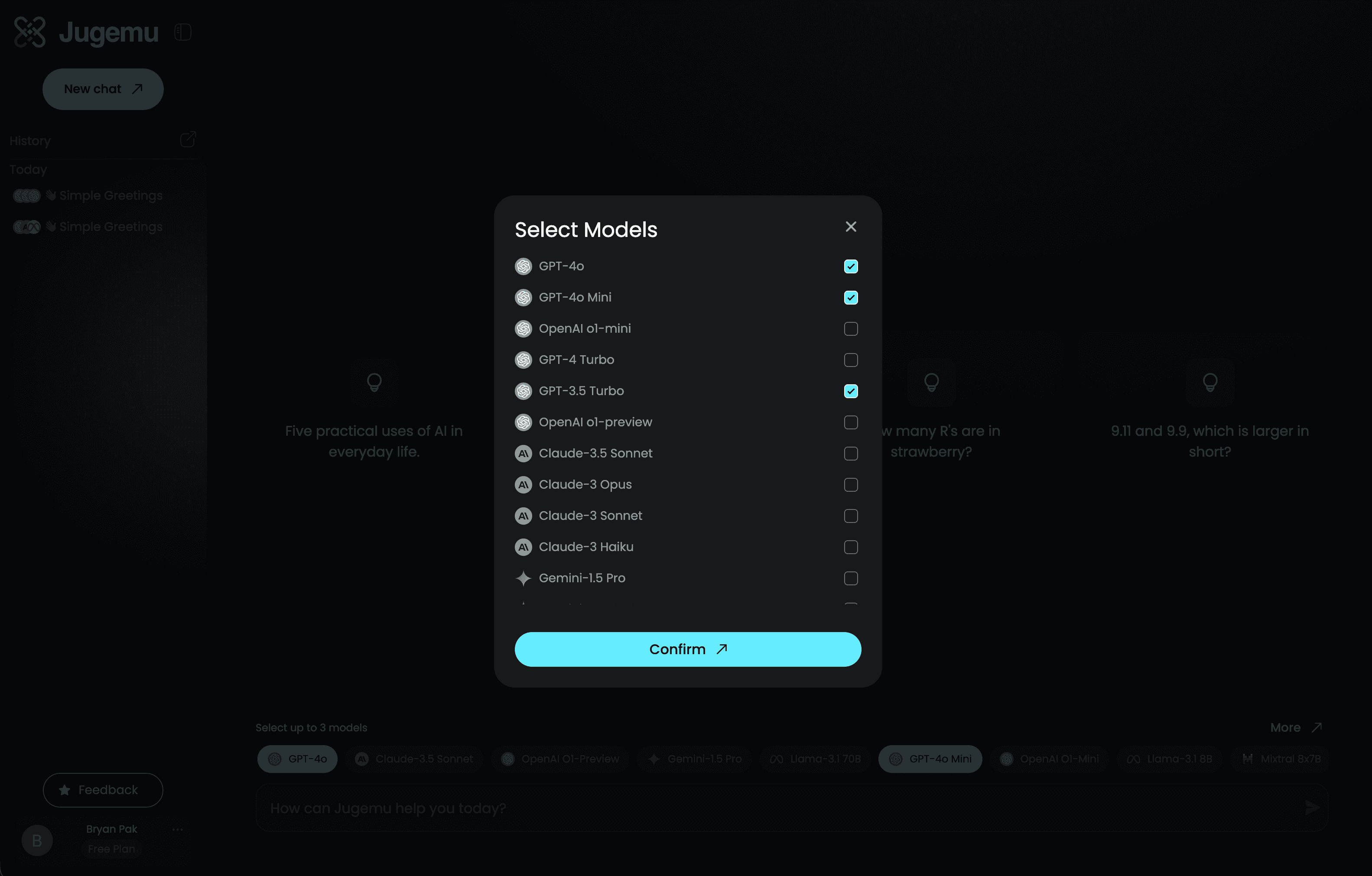 Screenshot of Multi-Provider AI Chat