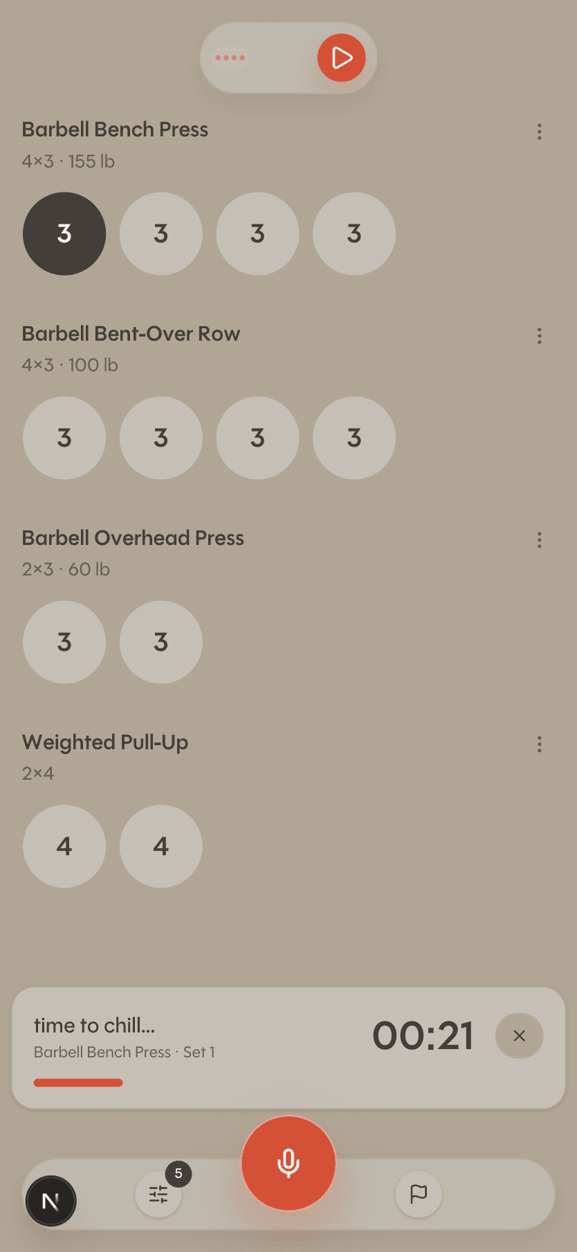 Screenshot of AI-Assisted Fitness App